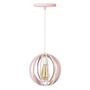 Imagem de Pendente MDF bolinha rosa bebê luminária lustre