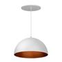 Imagem de Pendente Meia Lua 24Cm Branco Textura Int Cobre Bivolt