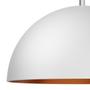 Imagem de Pendente Meia Lua 24Cm Branco Textura Int Cobre Bivolt