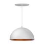 Imagem de Pendente Meia Lua 24Cm Branco Textura Int Cobre Bivolt