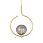 Imagem de Pendente On Loop DOURADO com globo esfera de vidro Fume