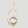 Imagem de Pendente On Loop DOURADO com globo esfera de vidro Fume