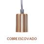 Imagem de Pendente Tubo Cilindro Alumínio Cobre Escovado + Filamento Carbono G95 220V St458