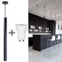 Imagem de Pendente Tubo Preto 50cm Canopla 6cm LED Branco Frio