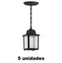 Imagem de Pendente Vintage Externo Colonial Injetado Preto Alz14 5 Un