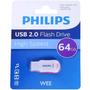 Imagem de Pendrive Philips WEE FM64FD110B/97 USB 2.0 64 GB - Branco/Lilás