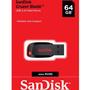 Imagem de Pendrive SanDisk Cruzer Blade 64GB 2.0 preto e vermelho