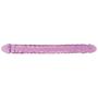 Imagem de Pênis Dildo de Casal Duas Pontas Duplo Maleável Flexível 33,5 x 3,2 cm Roxo