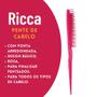 Imagem de Pente de Cabelo Desembaraçador Básico Rosa com Pontas Arredondadas Ricca