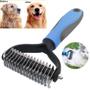 Imagem de Pente removedor de cabelo de estimação para cão gato cuidando de cuidado Animal Hair Brush Cat e Dog Hairbrush Long Hair Curly Deshed Trimmer Grooming de gato