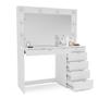 Imagem de Penteadeira Camarim com Espelho e Visor de Vidro 6 Gavetas Nanda Mobikasa