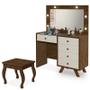 Imagem de Penteadeira Camarim Luna Malbec/Off White com Banqueta - Móveis Luapa