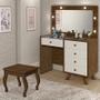 Imagem de Penteadeira Camarim Luna Malbec/Off White com Banqueta - Móveis Luapa