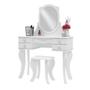 Imagem de Penteadeira com Espelho Modulado Princesa Branco com Banqueta