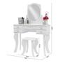 Imagem de Penteadeira com Espelho Modulado Princesa Branco com Banqueta