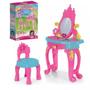 Imagem de Penteadeira Princesas Brinquedo Infantil com Banquinho e Acessórios Homeplay 3117