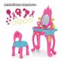 Imagem de Penteadeira Princesas Brinquedo Infantil com Banquinho e Acessórios Homeplay 3117