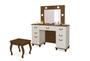 Imagem de Penteadeira Seul Led Camarim Espelho Com Banqueta Malbec/Offwhite - Luapa