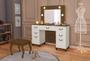 Imagem de Penteadeira Seul Led Camarim Espelho Com Banqueta Malbec/Offwhite - Luapa