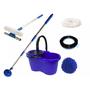 Imagem de Perfect Mop 360  Cesto Inox Com 3 Refil Cabo 1,60 Mts e Rodo Limpa Vidros Cabo 50 cm