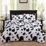 Imagem de PERFEMET Black White Cow Print Cama Comforter Set Cartoon Milk Cow Reversible Plaid Grid Billdding Collections Soft for Kids Boys Girls Twin Size