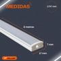 Imagem de Perfil Aluminio De Led Sobrepor Slim 17x7mm Com 2m Branco ou Preto