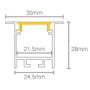 Imagem de Perfil De Embutir Para Fita Led Taschibra Apex 35 Com 1 Metro