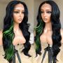 Imagem de Peruca BlackSwern Skunk Strip Body Wave Lace Front 60 cm preta