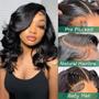 Imagem de Peruca Bob de Cabelo Humano com Lace Frontal 13x4 - 16" - Estilo Douyin