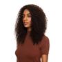 Imagem de Peruca Cabelo Humano Cacheado 50cm Textura Curly De Benguela - 230g, Castanho Escuro