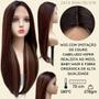 Imagem de Peruca castanho claro mechas lisa ombre lace wig RH4/33/27