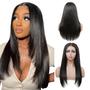 Imagem de Peruca Front Lace 100% Cabelo Humano Natural Lisa Preta