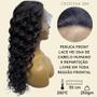 Imagem de Peruca front lace HD humana cacheada preto natural 55cm