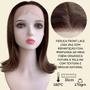 Imagem de Peruca front lace loiro mechas média curta orgânica futura