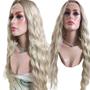 Imagem de Peruca front Lace wig Organica loira platinada raiz esfumada 