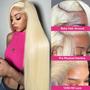 Imagem de Peruca Frontal de Renda Deloni 613 - Cabelo Humano Liso 30" Loiro