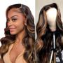 Imagem de Peruca frontal de renda IDHERE Body Wave Ombre Honey Blonde 50cm