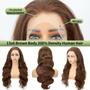 Imagem de Peruca Frontal de Renda JMSTJMST - 200 Density Body Wave 20 Brown