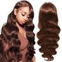 Imagem de Peruca frontal de renda Kesenmu Chocolate Brown Human Hair 20