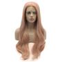 Imagem de Peruca frontal de renda sintética Lushy Hair Straight 70cm Pink Mix