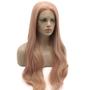 Imagem de Peruca frontal de renda sintética Lushy Hair Straight 70cm Pink Mix