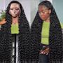 Imagem de Peruca Frontal de Renda ThiraK Deep Wave 34" - 200% de Densidade, Preto Natural