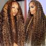 Imagem de Peruca FYSIN P4/27 - Deep Wave Ombre com Destaques - Cabelo Humano 32"