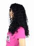 Imagem de Peruca Lace Wig Afro Cacheada Preto Natural Fibra Futura