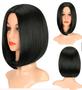 Imagem de Peruca lace Wig fibra orgânica Lisa Sem Franja Curta Preta 35cm - wig