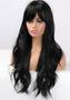 Imagem de Peruca Lace Wig Lisa com franja Fibra Futura Natural 75cm P/pranchar PRETA