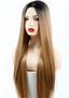 Imagem de Peruca lace wig lisa fibra futura Sem Franja Ombre Mel 70cm