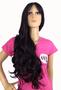 Imagem de Peruca Lace Wig Ondulada Castanho Claro Fibra Futura 70Cm