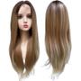 Imagem de Peruca loira claro mechas lisa ombre hair lace wig RT627/613