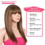 Imagem de Peruca Rebecca Fashion Ombre Brown Straight com franja de 18"